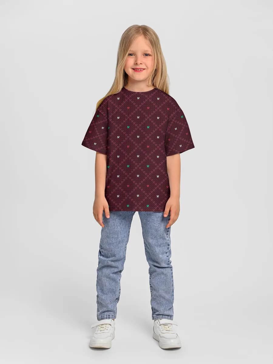 Girls' oversized cotton T-shirt