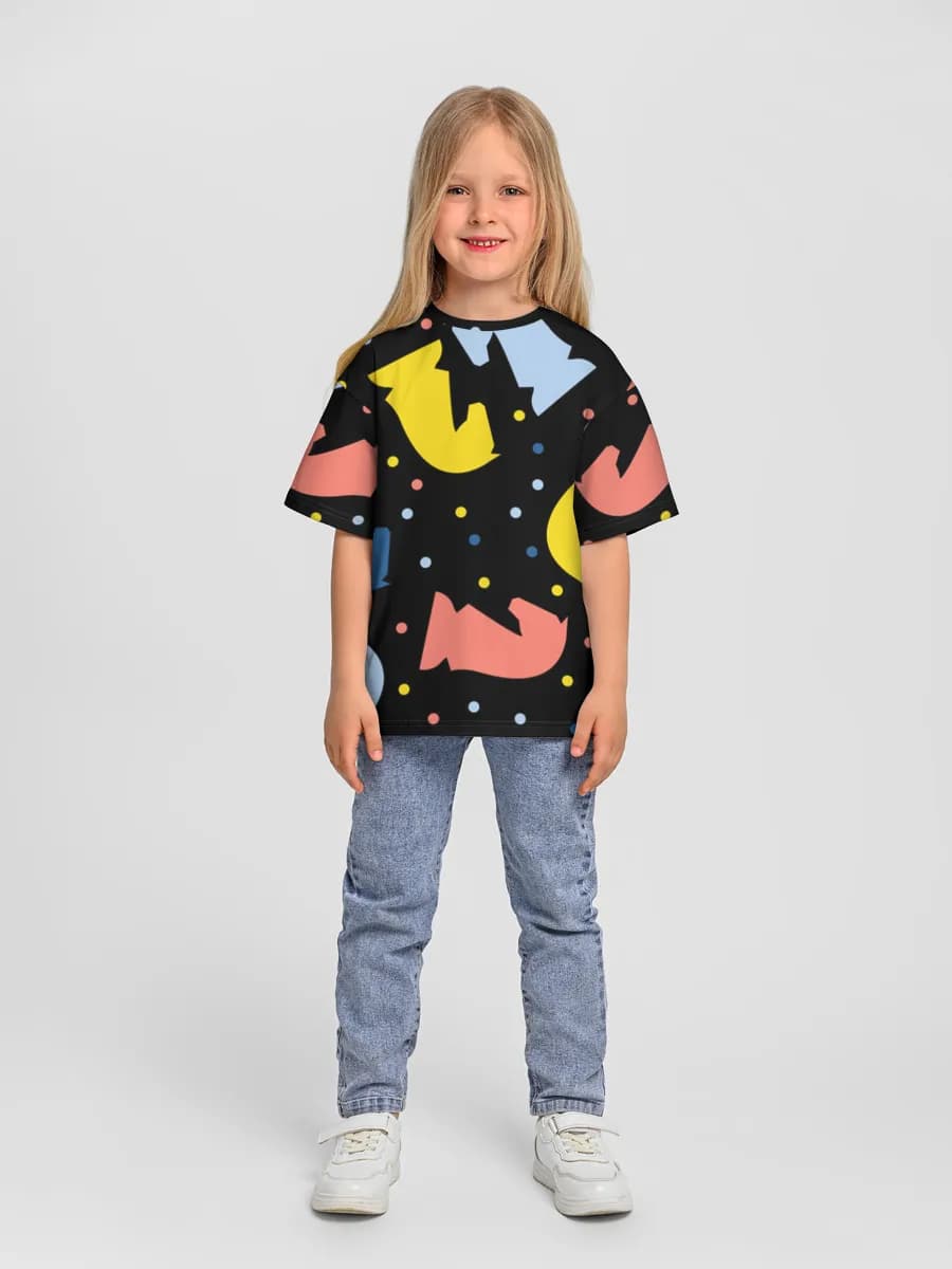 Girls' oversized cotton T-shirt