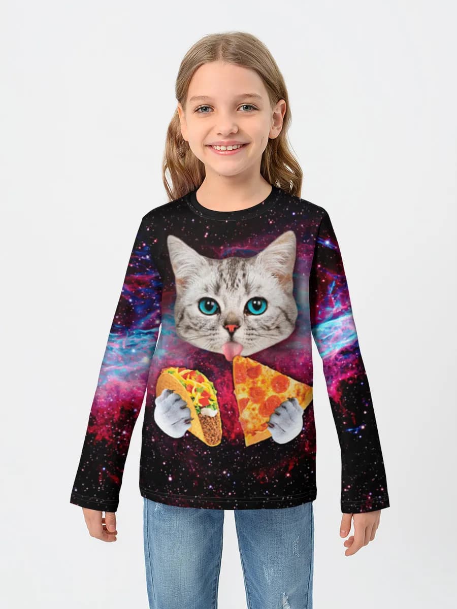 Girls' cotton long sleeve shirt