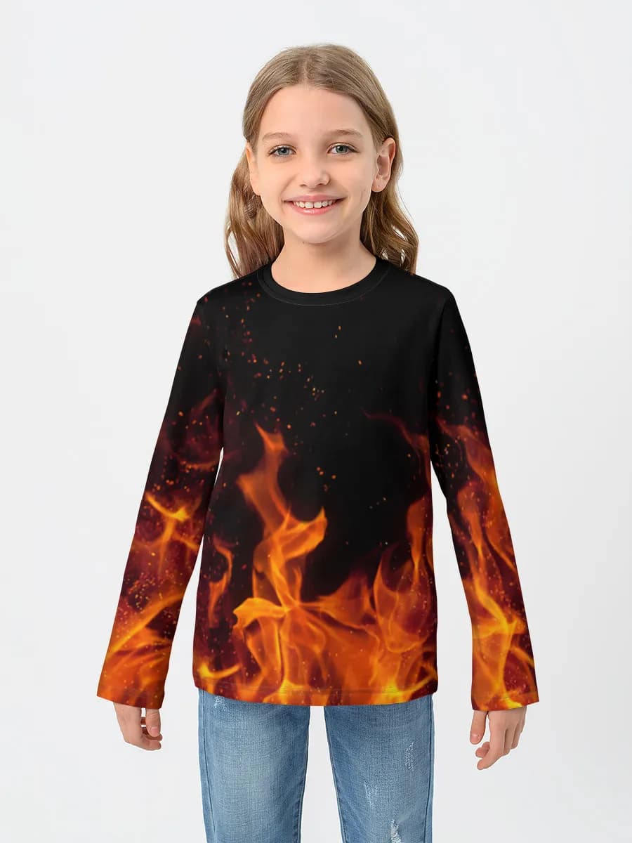 Girls' cotton long sleeve shirt