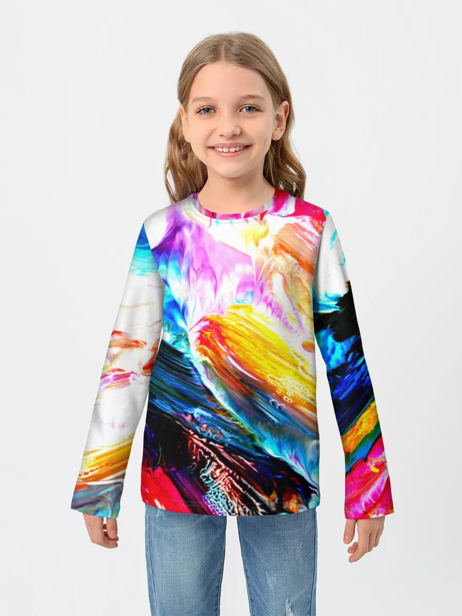 Girls' cotton long sleeve shirt