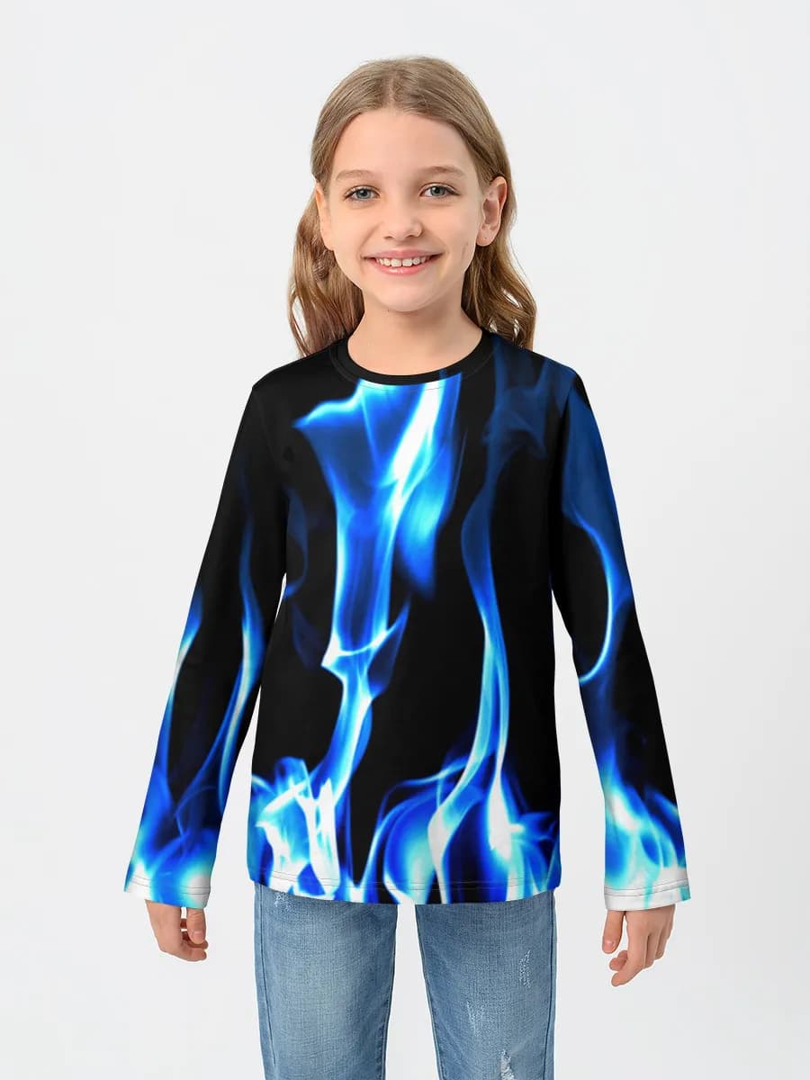 Girls' cotton long sleeve shirt