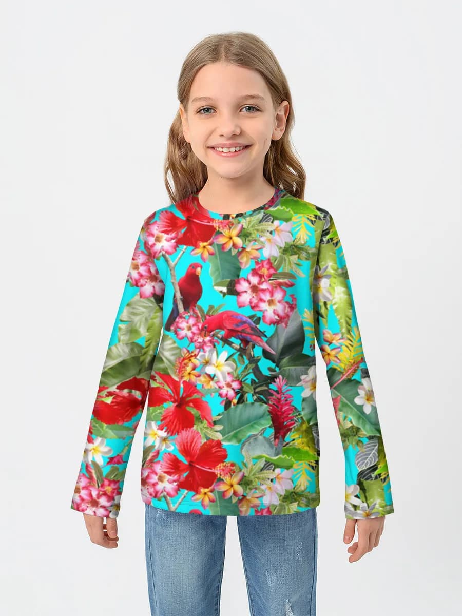 Girls' cotton long sleeve shirt
