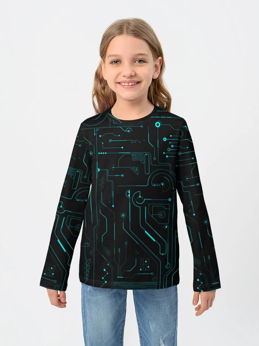 Girls' cotton long sleeve shirt