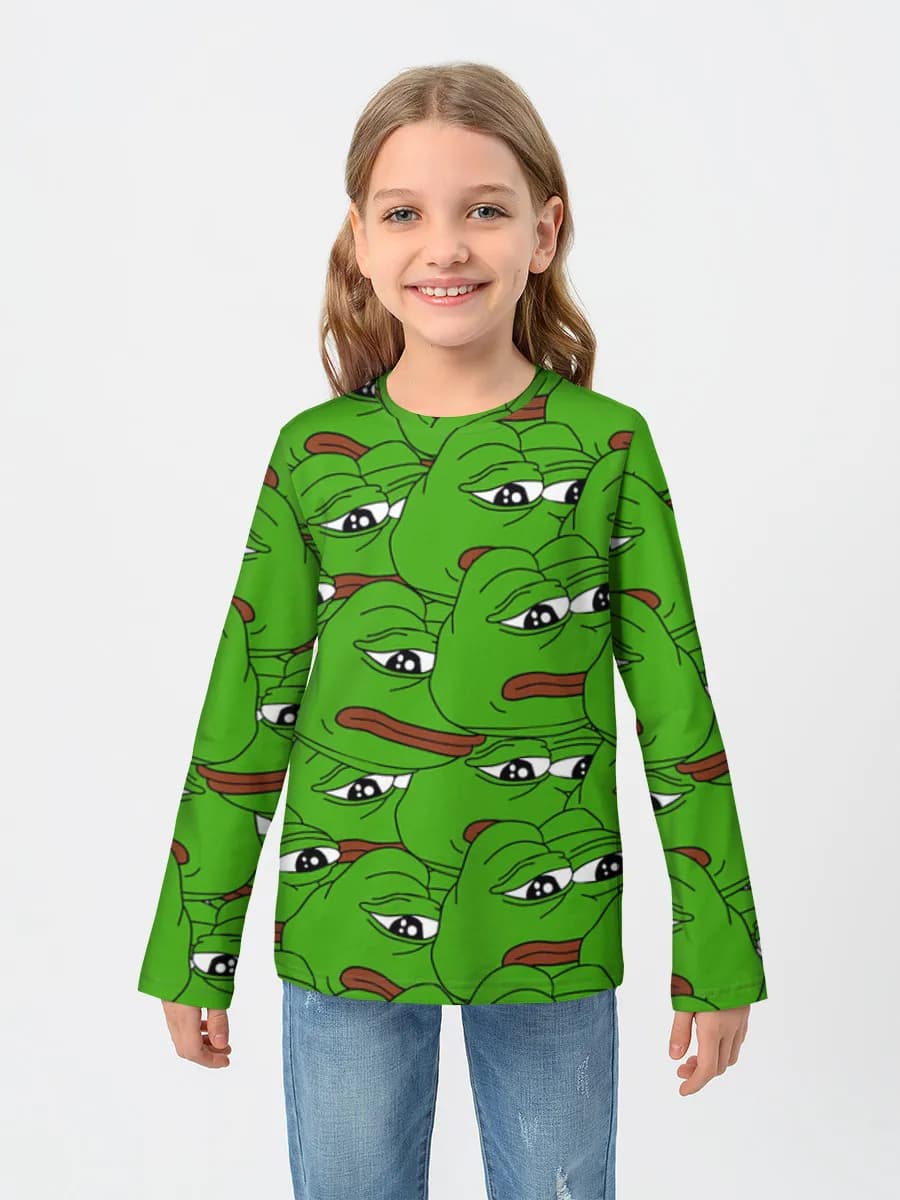 Girls' cotton long sleeve shirt