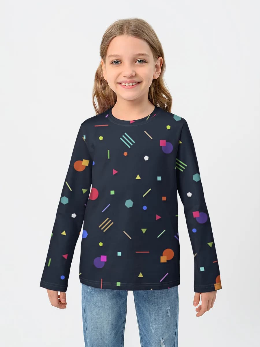 Girls' cotton long sleeve shirt