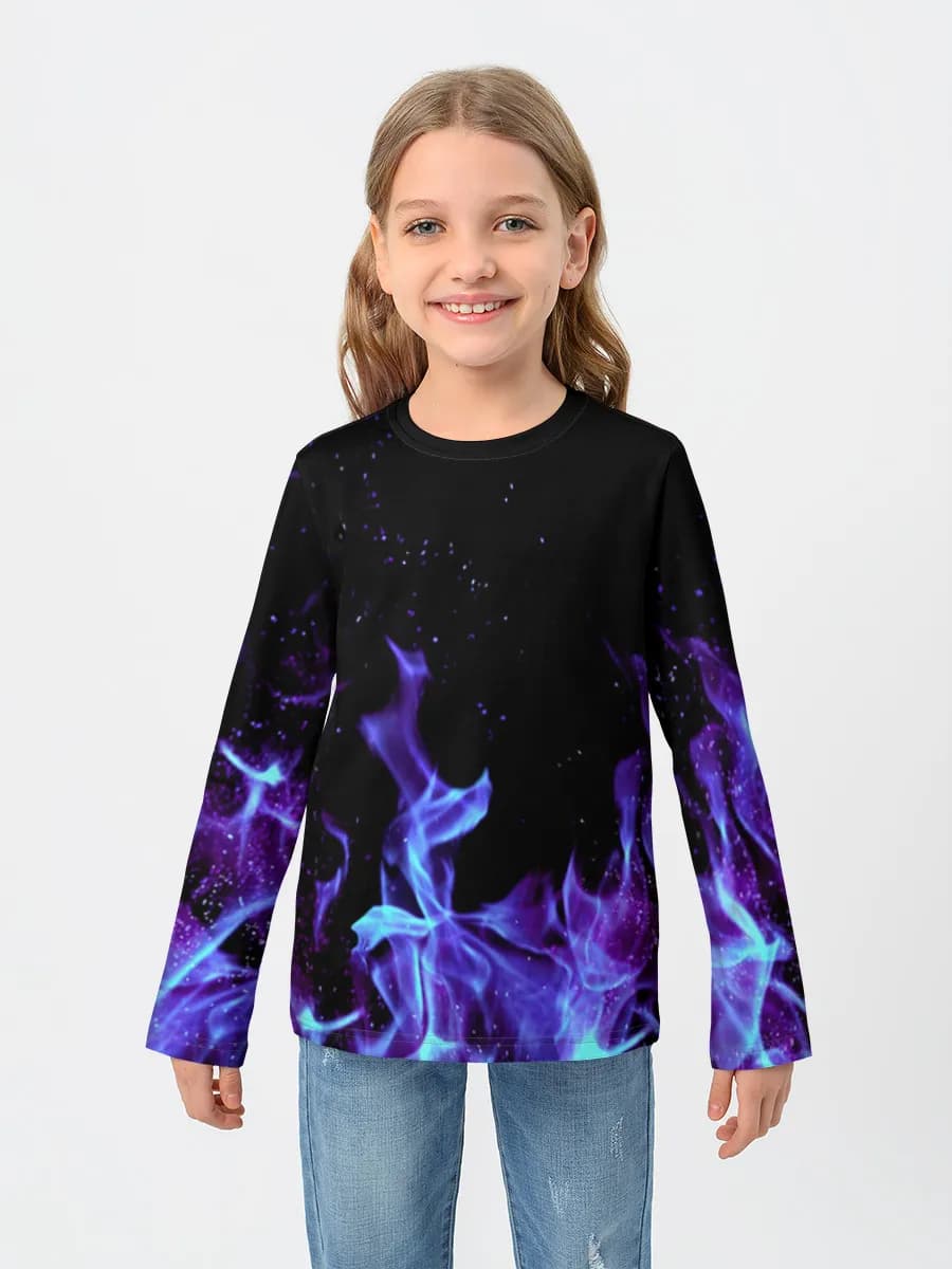 Girls' cotton long sleeve shirt