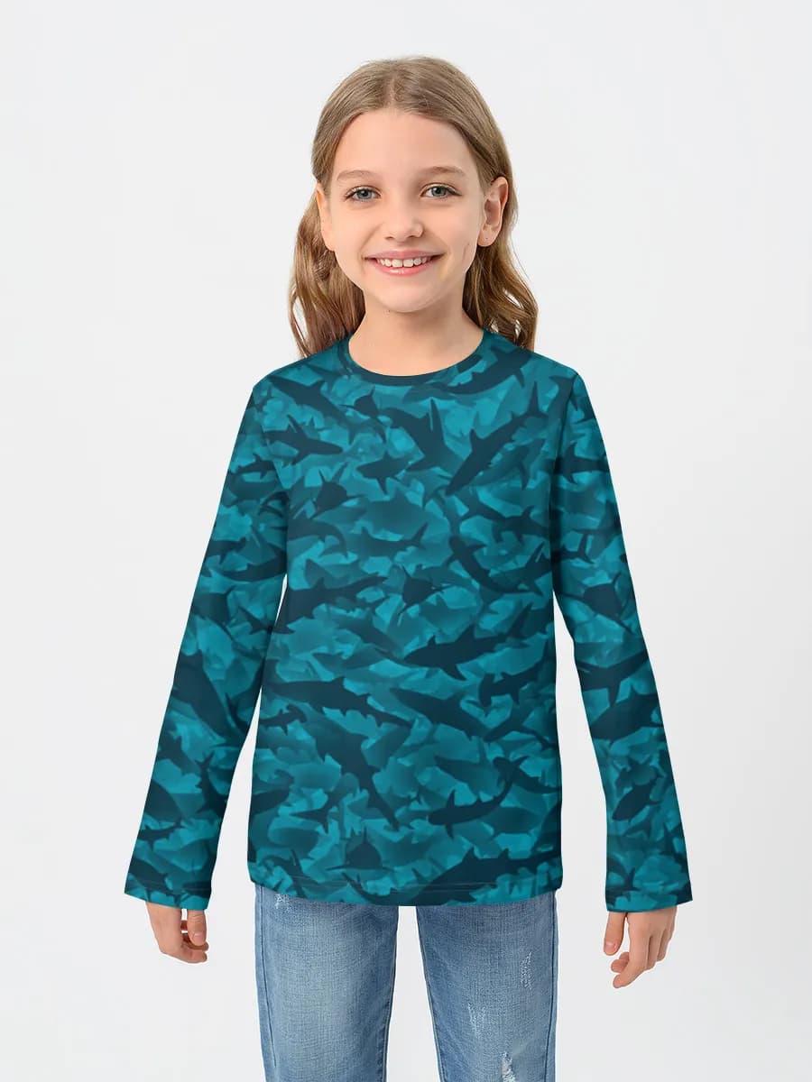 Girls' cotton long sleeve shirt