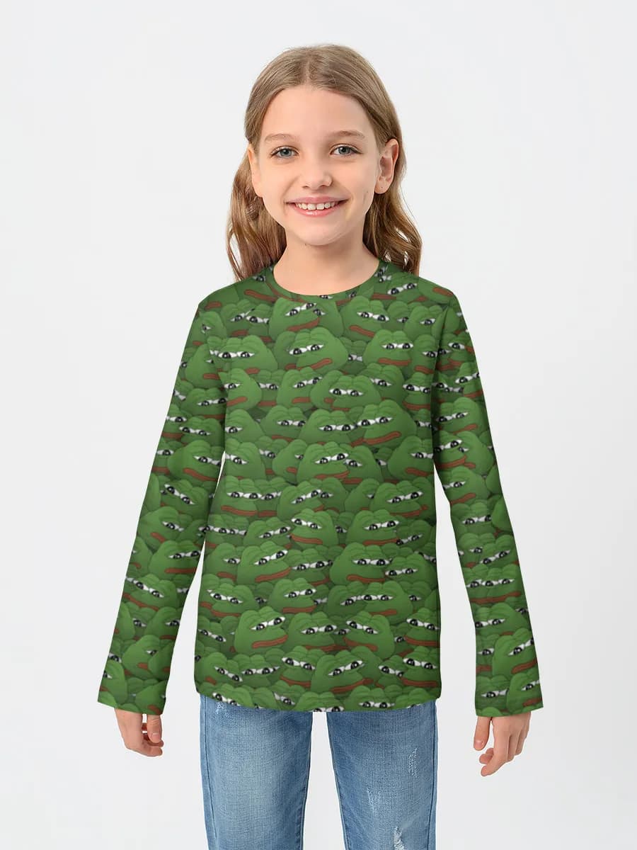 Girls' cotton long sleeve shirt