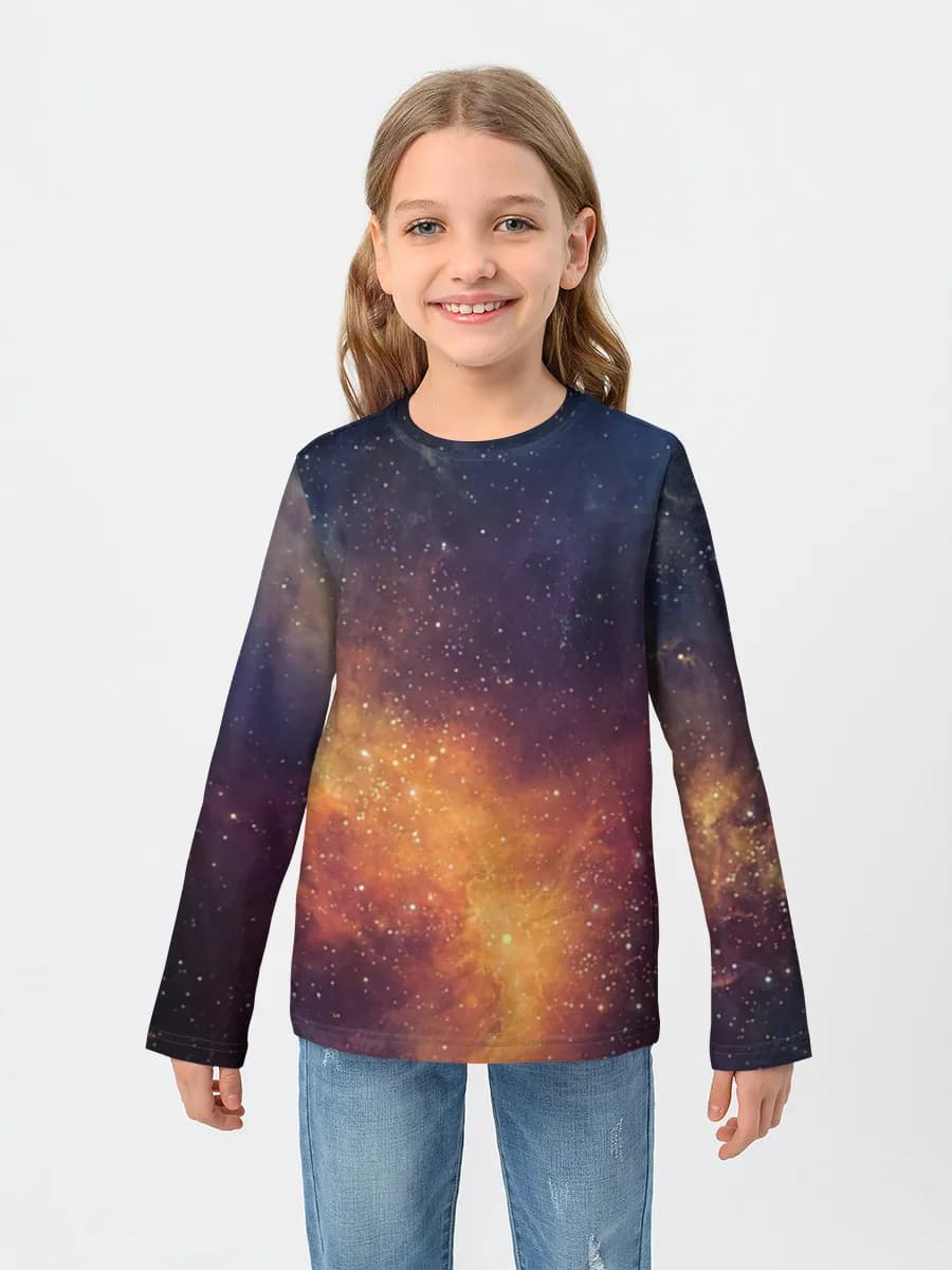 Girls' cotton long sleeve shirt