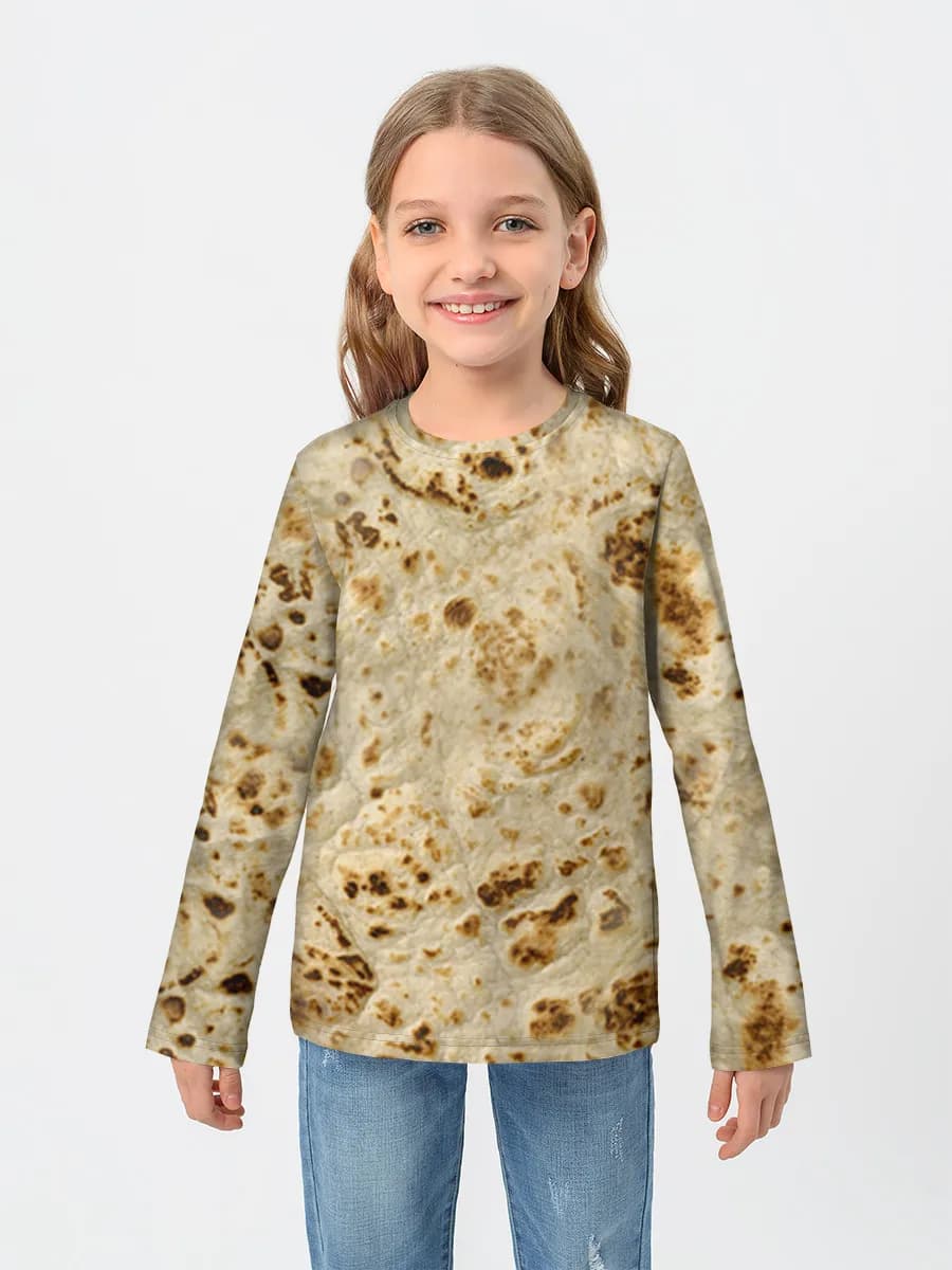 Girls' cotton long sleeve shirt