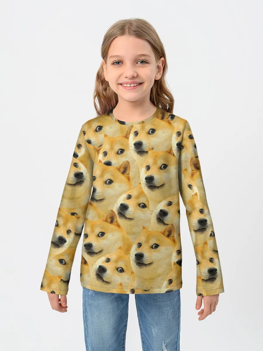 Girls' cotton long sleeve shirt