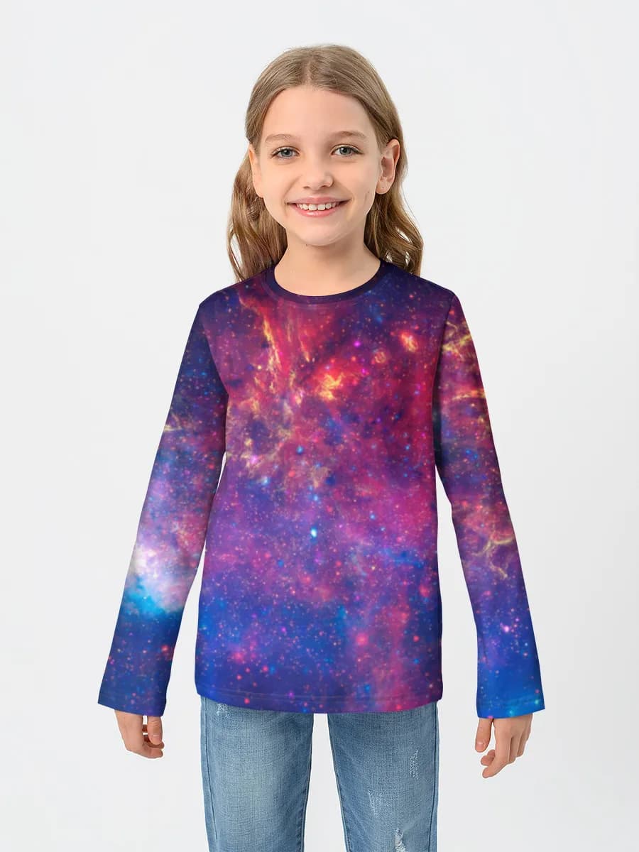 Girls' cotton long sleeve shirt