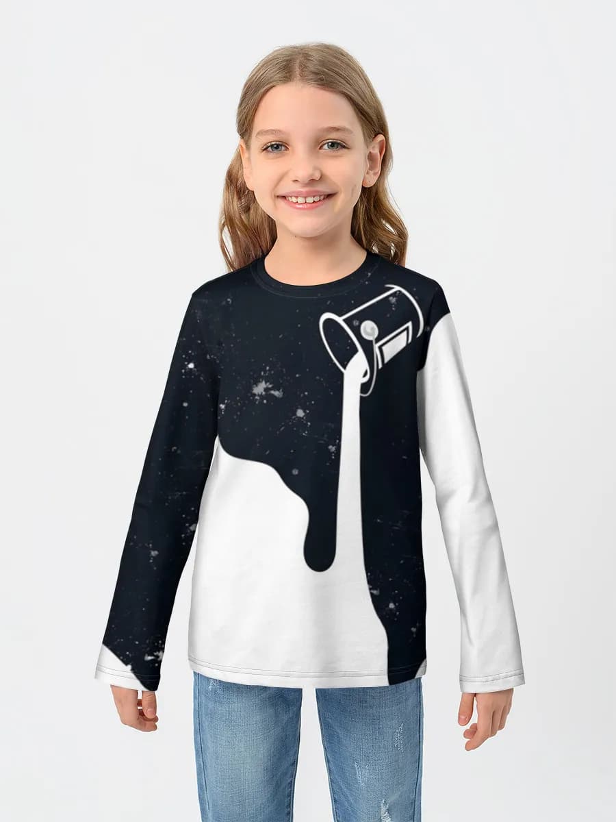Girls' cotton long sleeve shirt