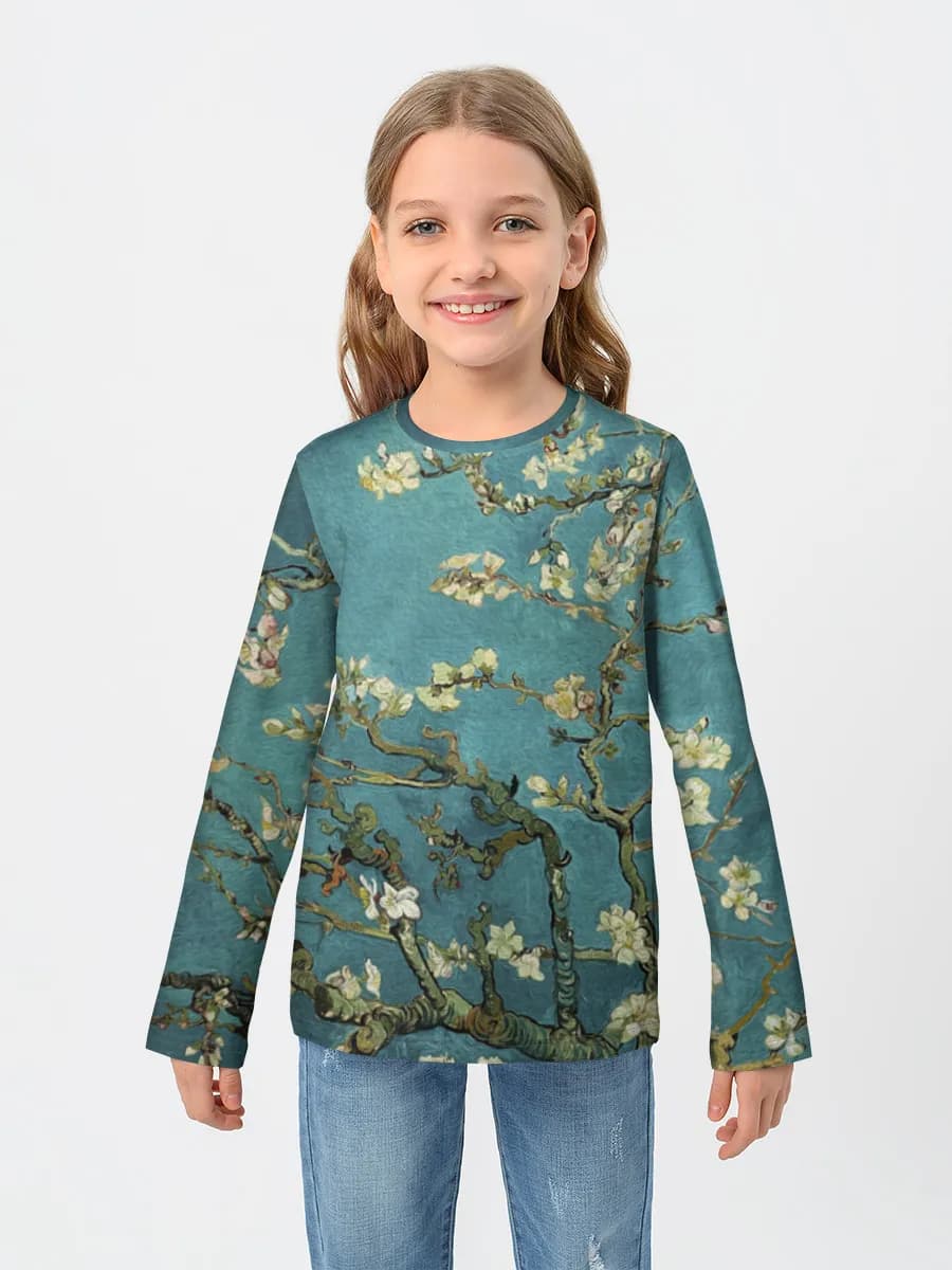 Girls' cotton long sleeve shirt