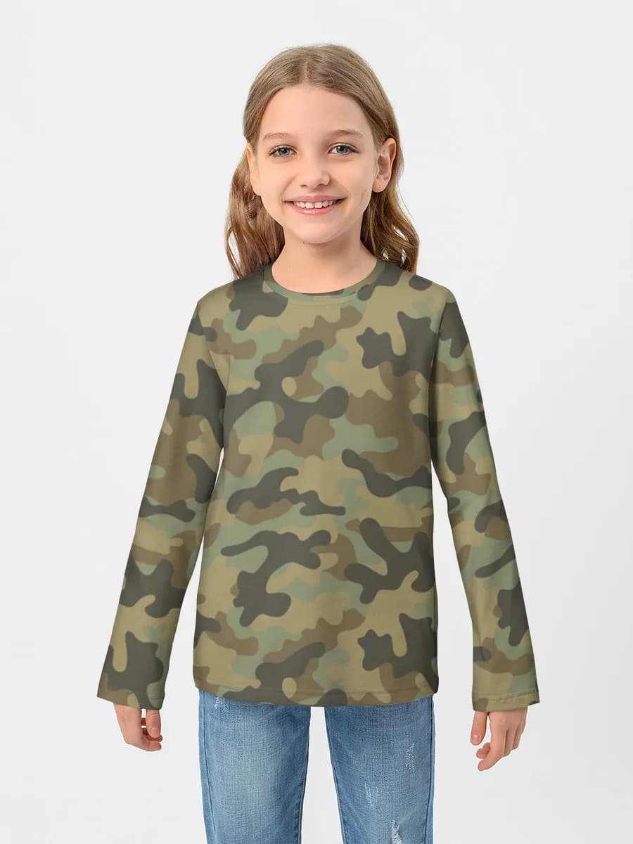 Girls' cotton long sleeve shirt