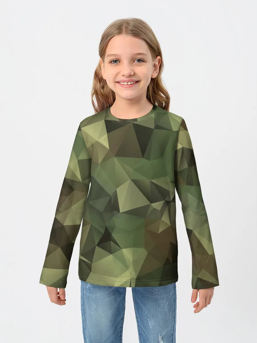 Girls' cotton long sleeve shirt