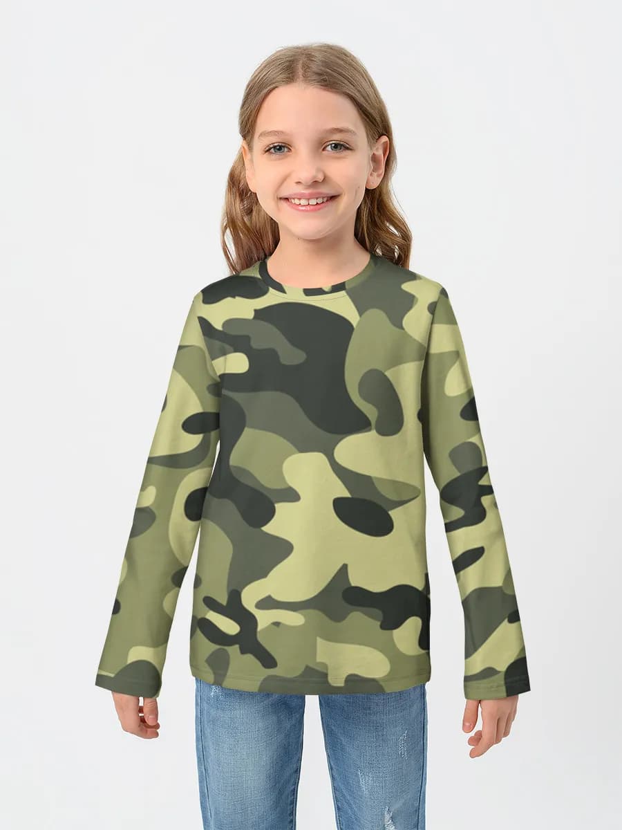 Girls' cotton long sleeve shirt