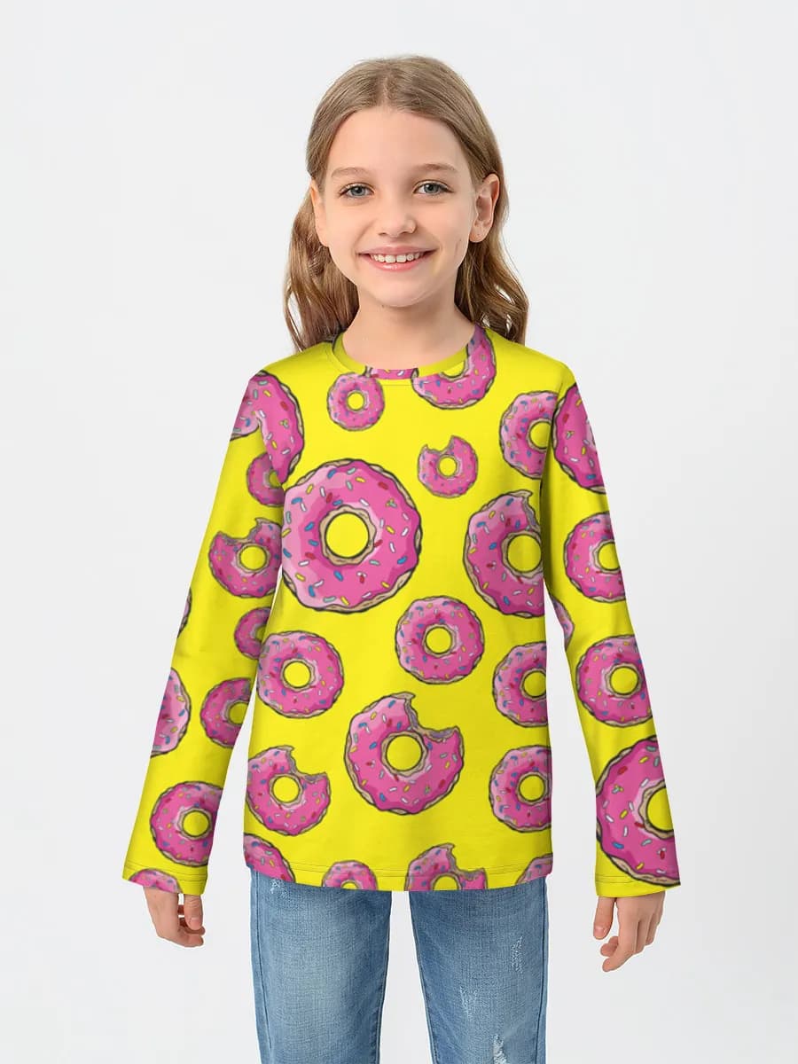 Girls' cotton long sleeve shirt