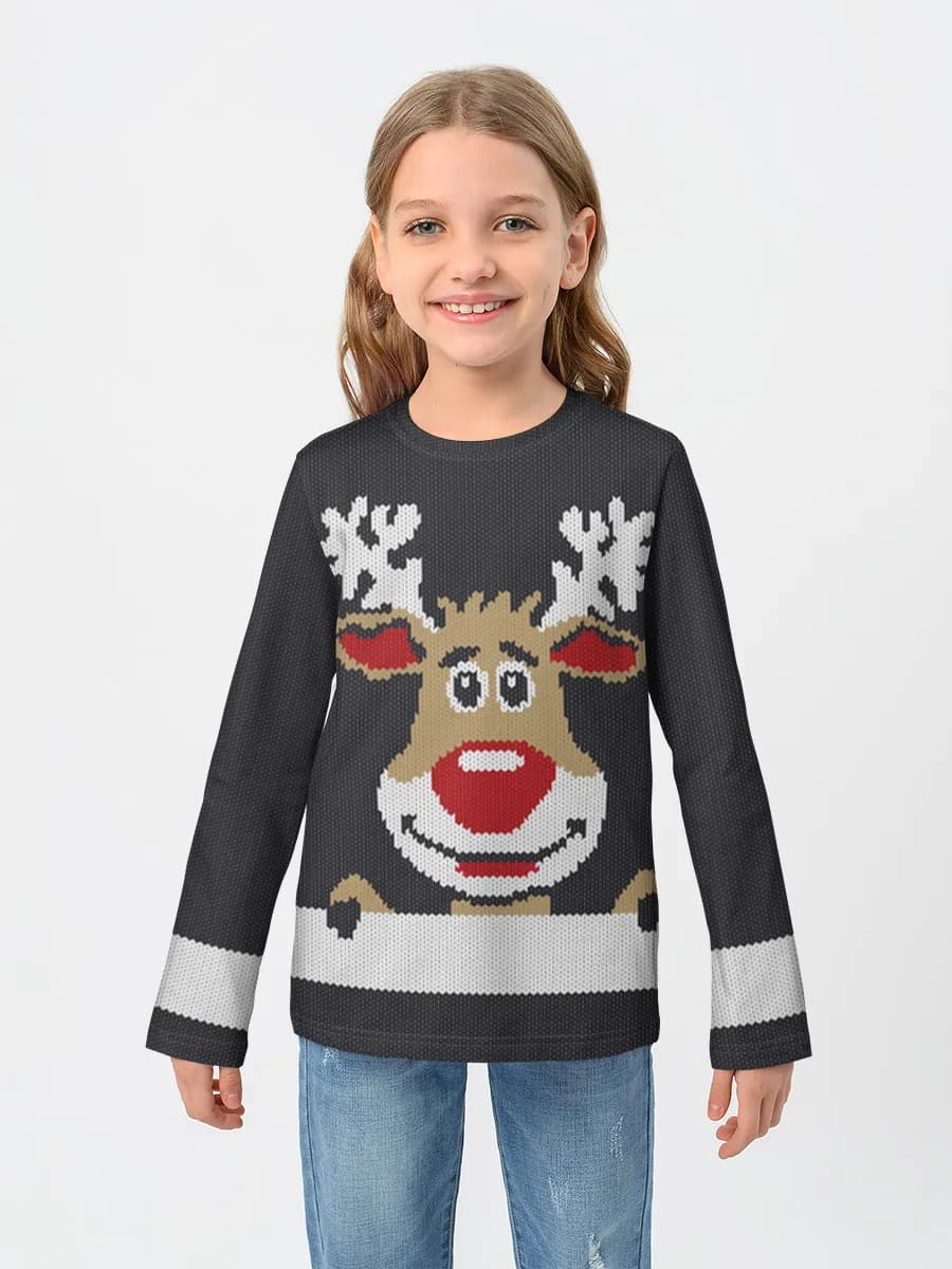 Girls' cotton long sleeve shirt