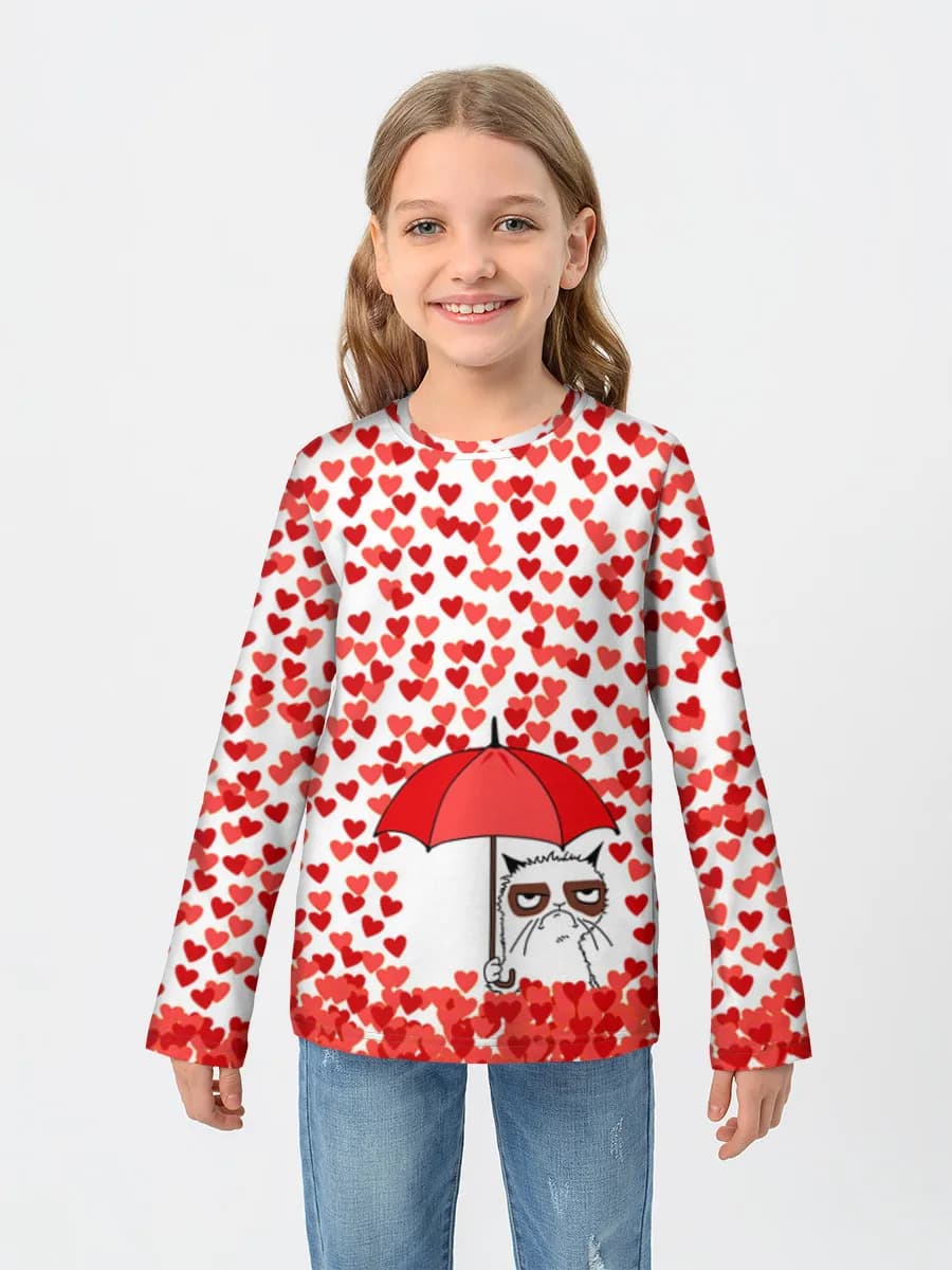 Girls' cotton long sleeve shirt