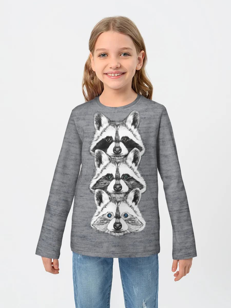Girls' cotton long sleeve shirt