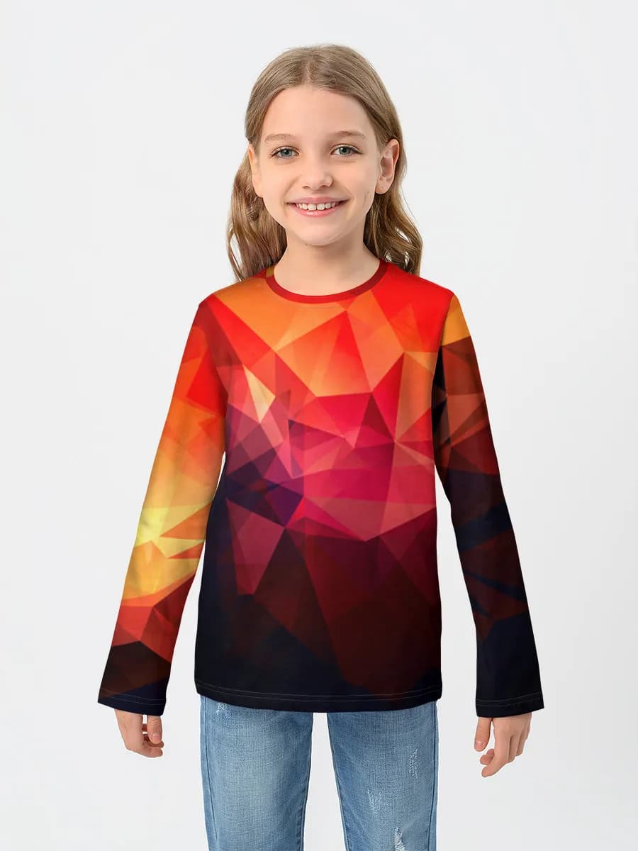 Girls' cotton long sleeve shirt