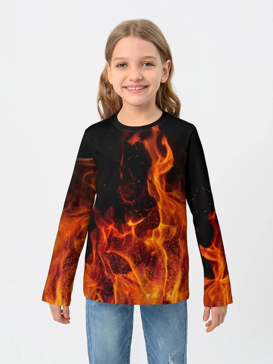 Girls' cotton long sleeve shirt