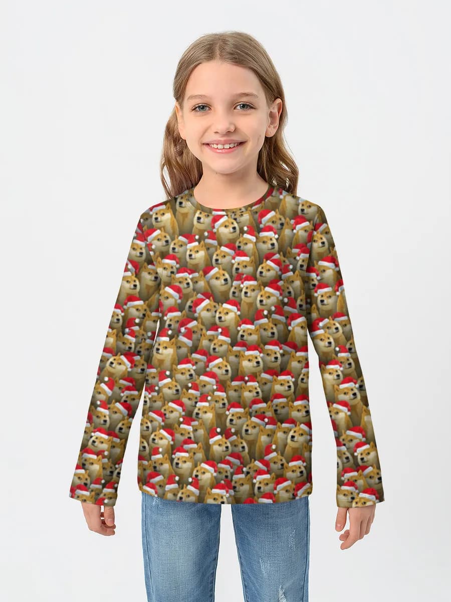 Girls' cotton long sleeve shirt