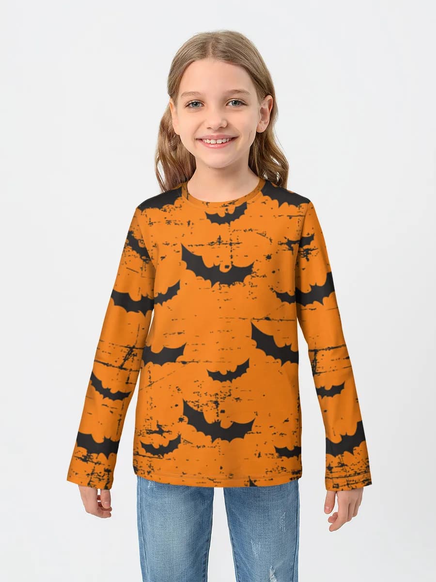 Girls' cotton long sleeve shirt