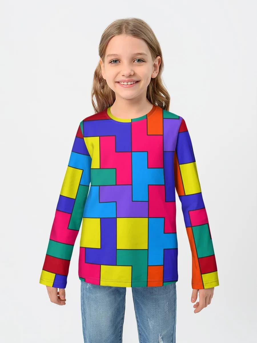 Girls' cotton long sleeve shirt