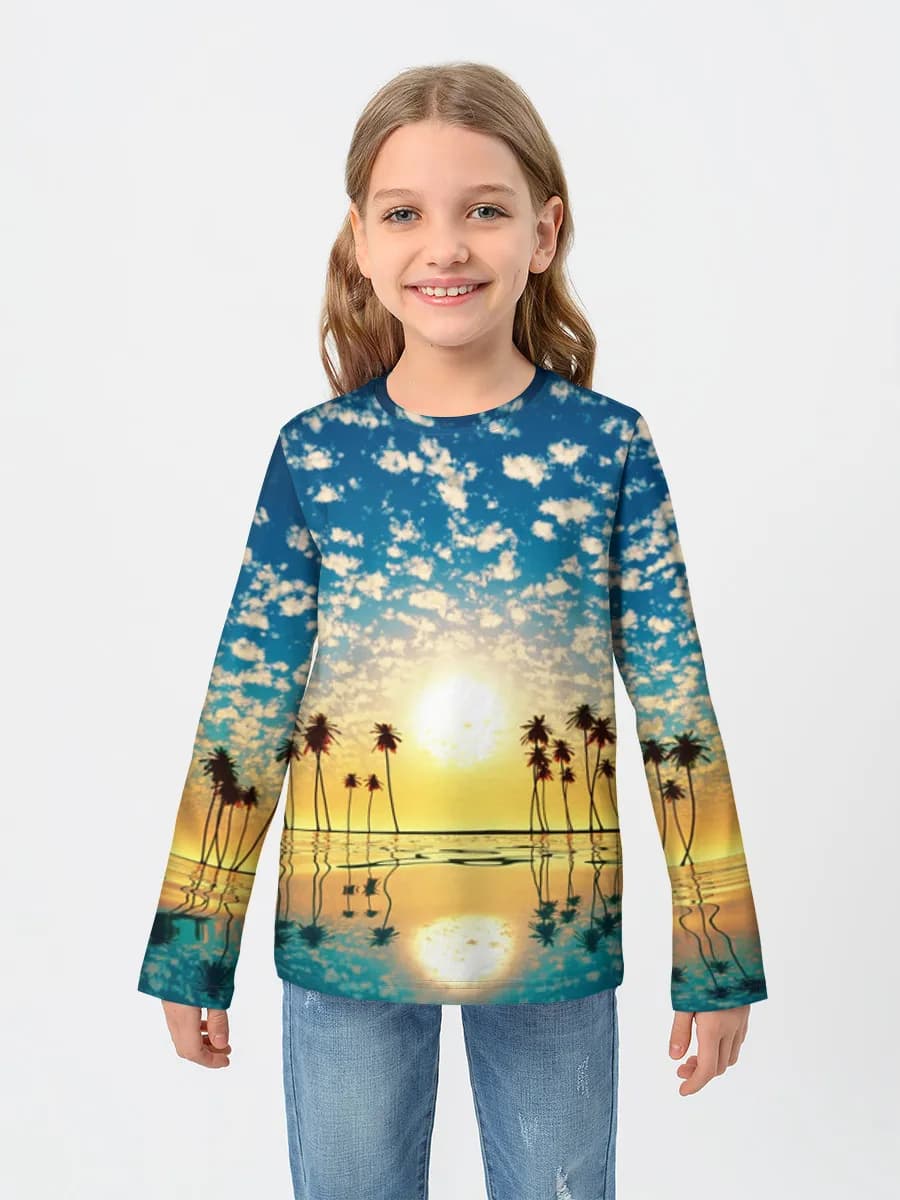 Girls' cotton long sleeve shirt