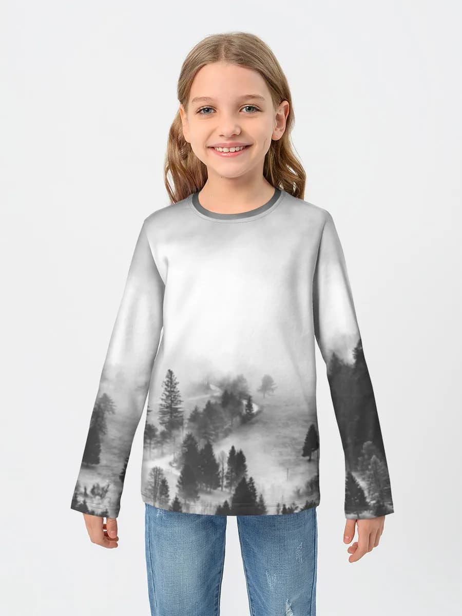 Girls' cotton long sleeve shirt