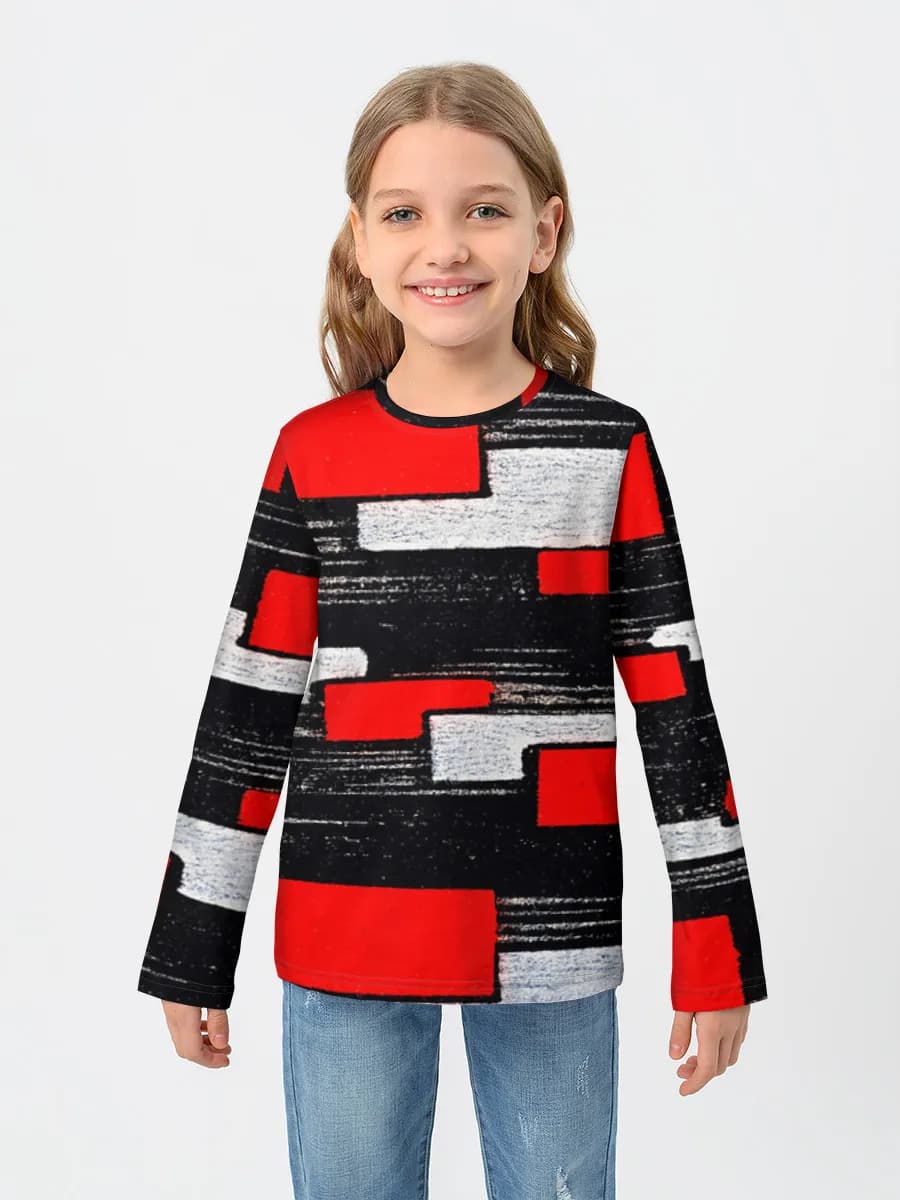 Girls' cotton long sleeve shirt