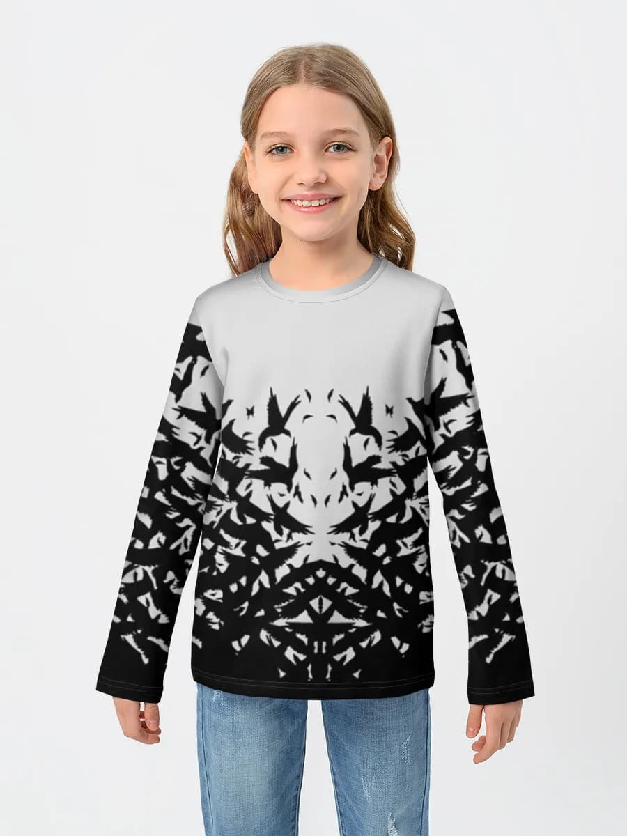 Girls' cotton long sleeve shirt