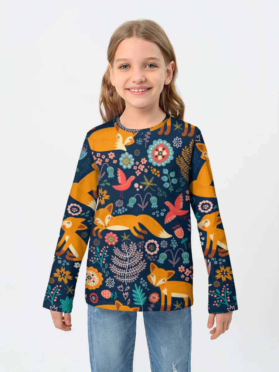 T-shirt manches longues coton fille
