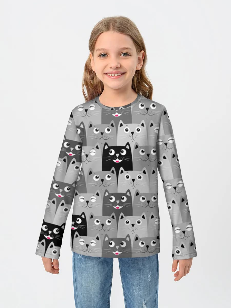 Girls' cotton long sleeve shirt