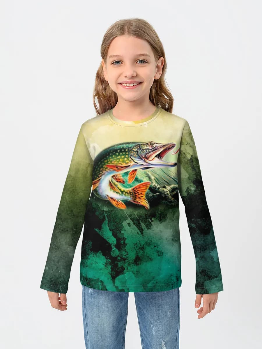 Girls' cotton long sleeve shirt