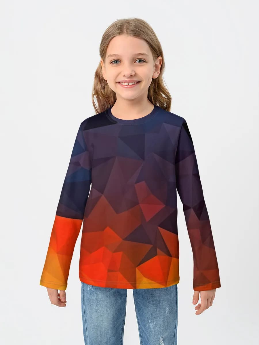 Girls' cotton long sleeve shirt