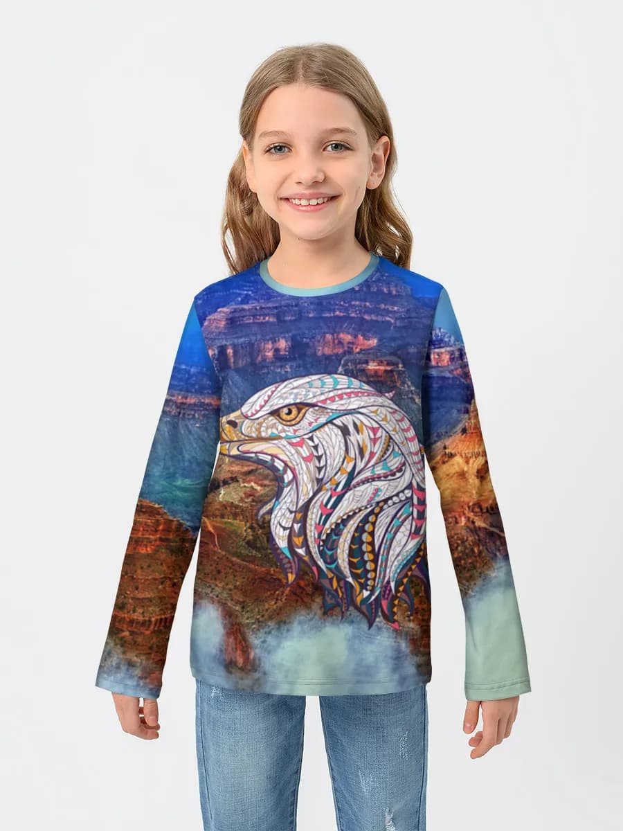 Girls' cotton long sleeve shirt