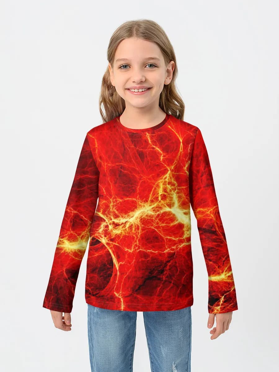 Girls' cotton long sleeve shirt