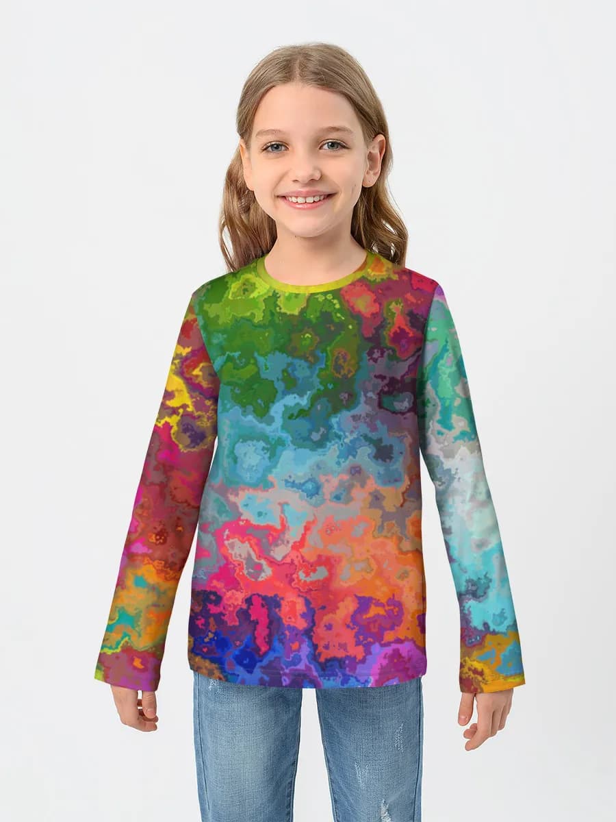 Girls' cotton long sleeve shirt