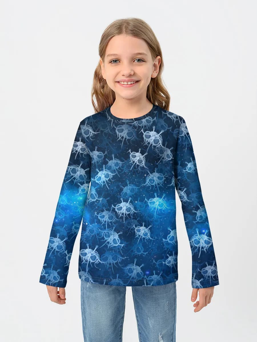 Girls' cotton long sleeve shirt