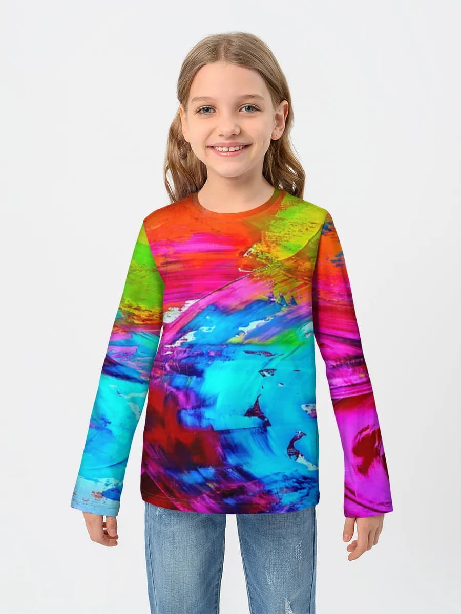Girls' cotton long sleeve shirt