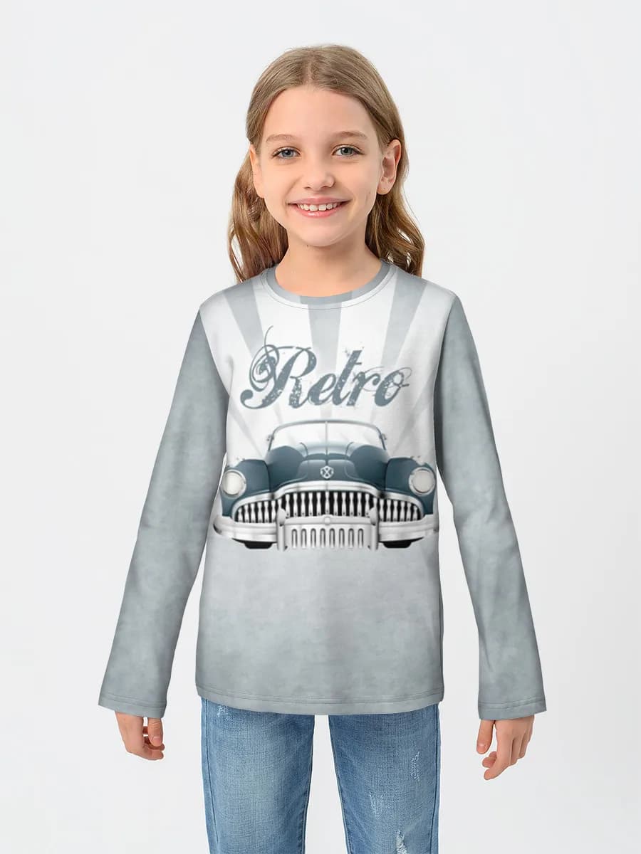 Girls' cotton long sleeve shirt