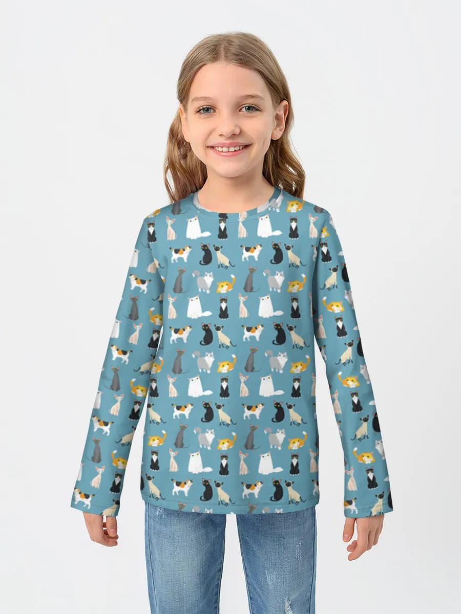 Girls' cotton long sleeve shirt