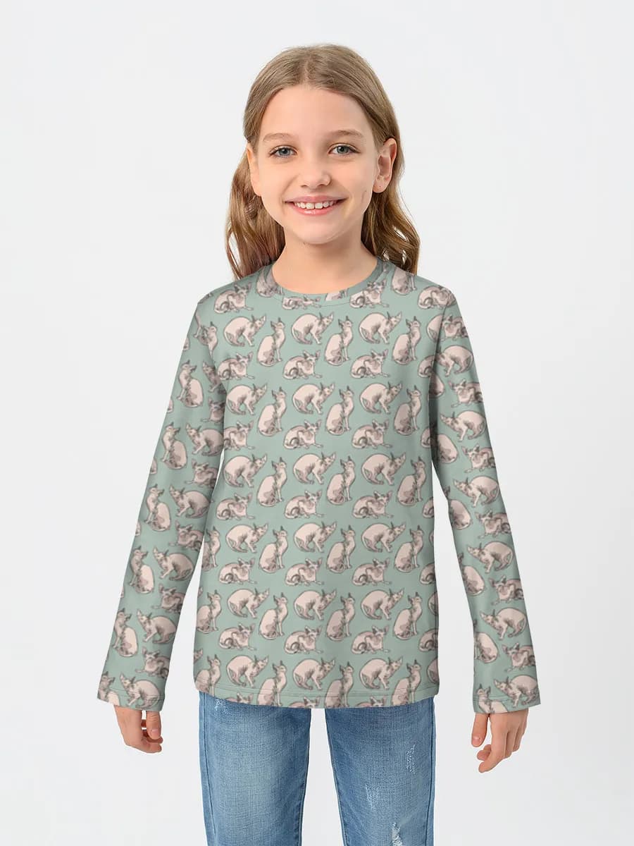 Girls' cotton long sleeve shirt