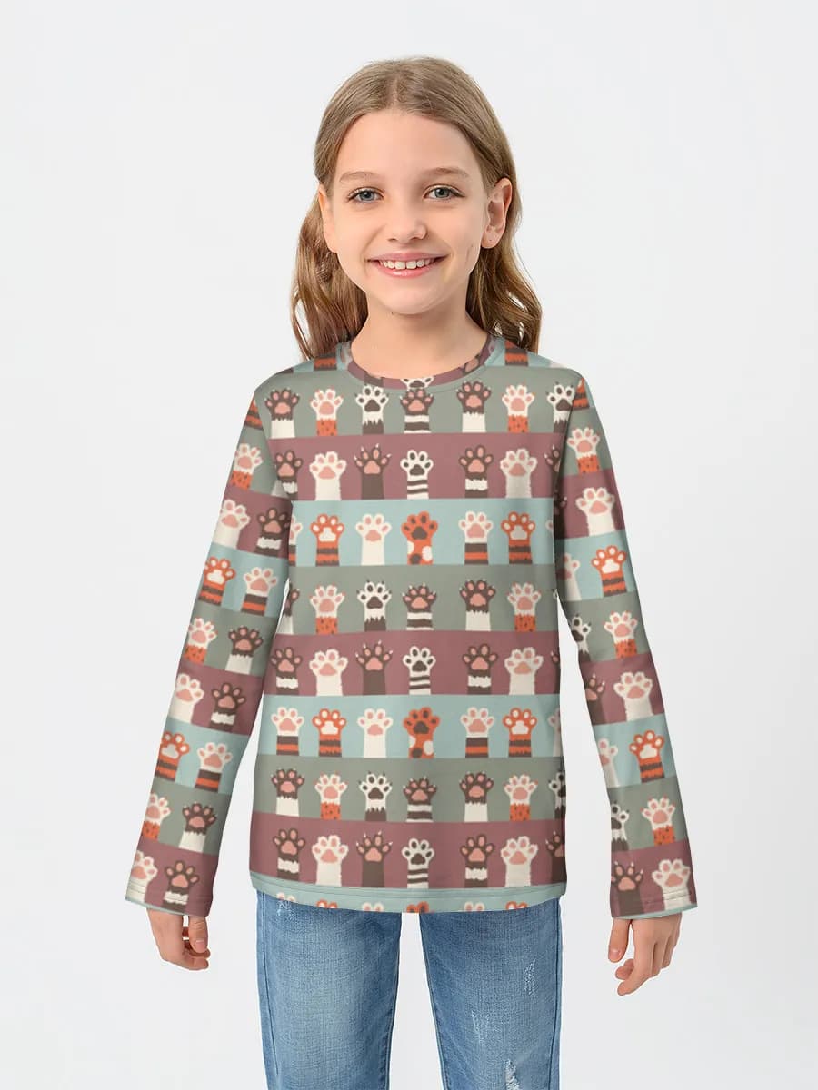 Girls' cotton long sleeve shirt