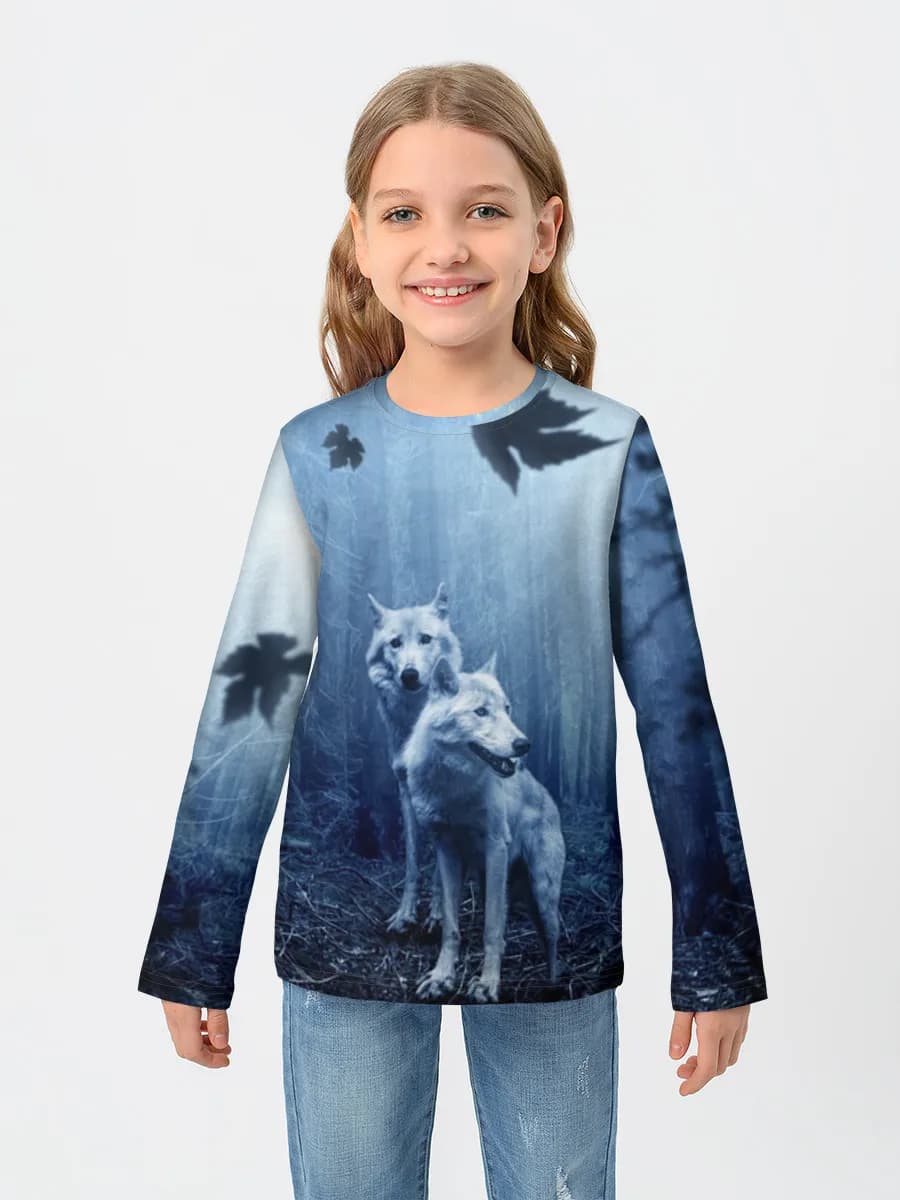 Girls' cotton long sleeve shirt