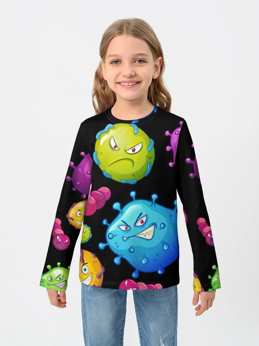 Girls' cotton long sleeve shirt
